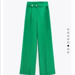 Zara | Pants & Jumpsuits | Zara Belted Wide Leg Green Pants